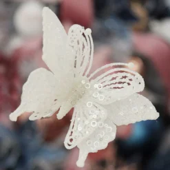 White Glitter and Sequin Butterfly Clip Best Sale