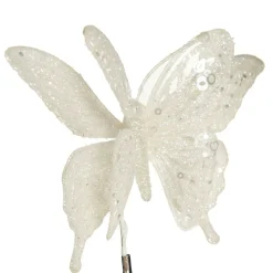 White Glitter and Sequin Butterfly Clip Best Sale