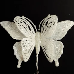 White Glitter and Sequin Butterfly Clip Best Sale