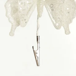 White Glitter and Sequin Butterfly Clip Best Sale