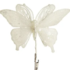 White Glitter and Sequin Butterfly Clip Best Sale