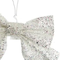 White Glitter Bow - Set of 2 Discount
