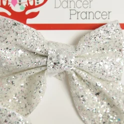 White Glitter Bow - Set of 2 Discount