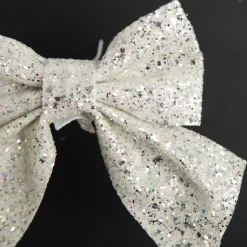 White Glitter Bow - Set of 2 Discount