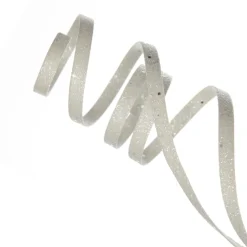 White Glitter Curly Ribbon Christmas Pick Small Discount