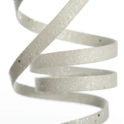 White Glitter Curly Ribbon Christmas Pick Small Discount