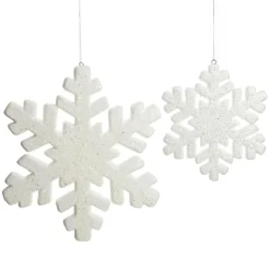 White Glitter Hanging Snowflake - Small Flash Sale