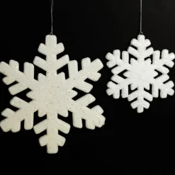 White Glitter Hanging Snowflake - Small Flash Sale