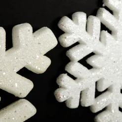 White Glitter Hanging Snowflake - Small Flash Sale