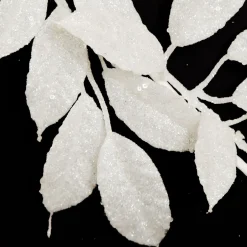 White Glitter Leaf Christmas Garland Fashion