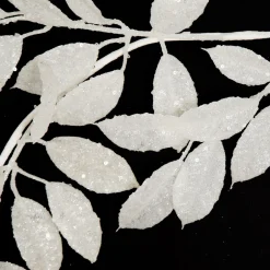 White Glitter Leaf Christmas Garland Fashion