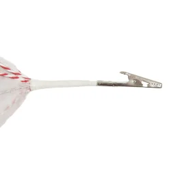 White Glitter Poinsetta Flower Clip with Twine Trim and Bells Best