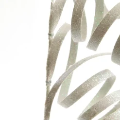 White Glitter Spiral Ribbon Christmas Pick Outlet