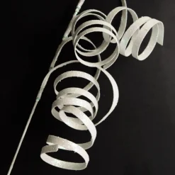White Glitter Spiral Ribbon Christmas Pick Outlet