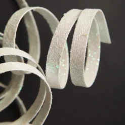 White Glitter Spiral Ribbon Christmas Pick Outlet