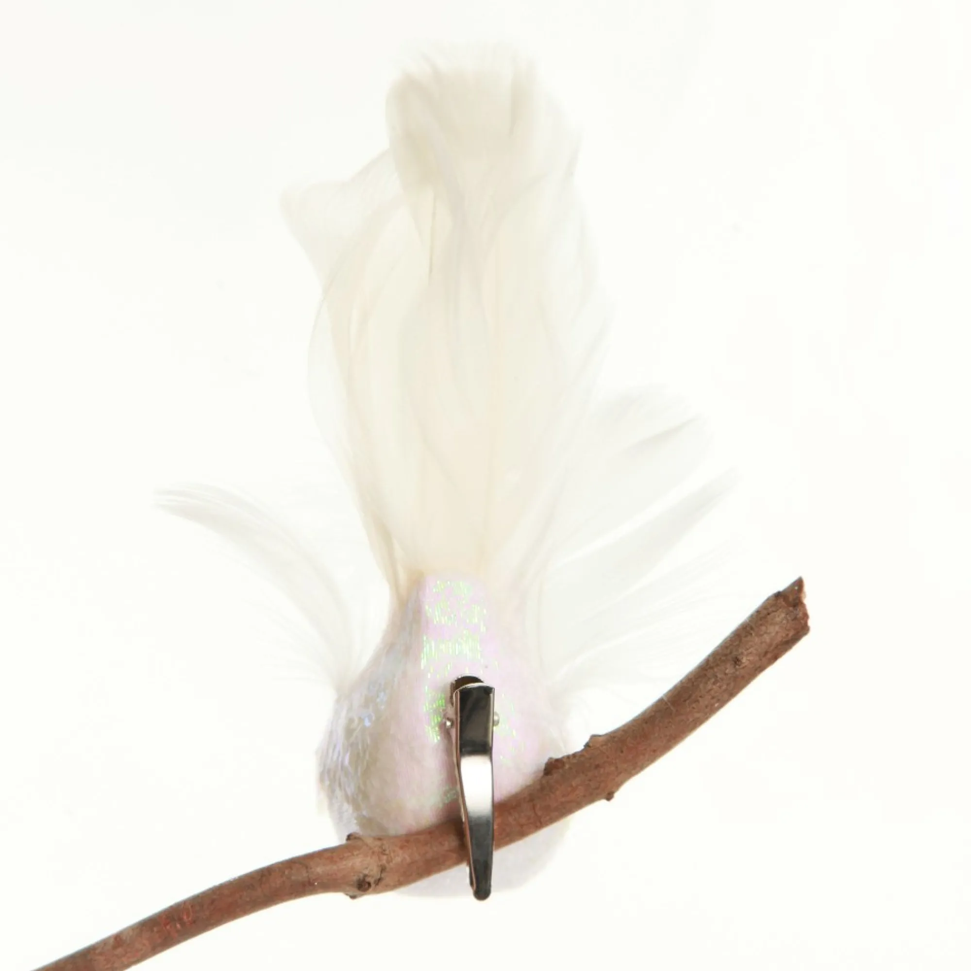 White Iridescent Finish Bird Clip Shop