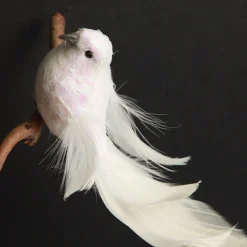 White Iridescent Finish Bird Clip Shop