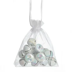 White Iridescent Mini Jingle Bell Decorations - Bag of 15 Cheap