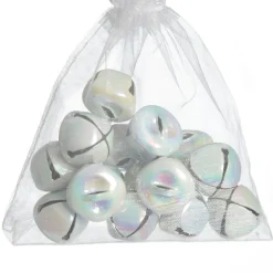 White Iridescent Mini Jingle Bell Decorations - Bag of 15 Cheap