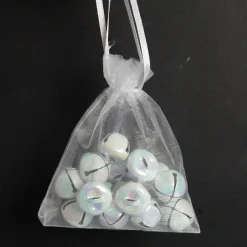 White Iridescent Mini Jingle Bell Decorations - Bag of 15 Cheap