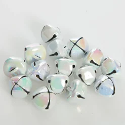 White Iridescent Mini Jingle Bell Decorations - Bag of 15 Cheap