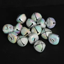 White Iridescent Mini Jingle Bell Decorations - Bag of 15 Cheap