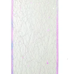 White Iridescent Spider Mesh Wired Christmas Ribbon Garland Flash Sale