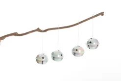 White Irridescent 4cm Jingle Bell Decorations - Bag of 4 Store