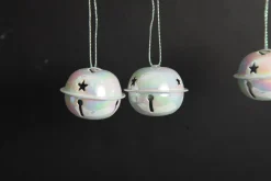 White Irridescent 4cm Jingle Bell Decorations - Bag of 4 Store