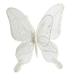 White Mesh Double Wing Butterfly Clip Outlet