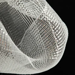 White Metallic Stripe Decomesh Roll Hot