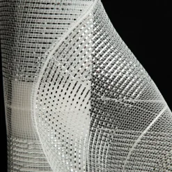 White Metallic Stripe Decomesh Roll Hot