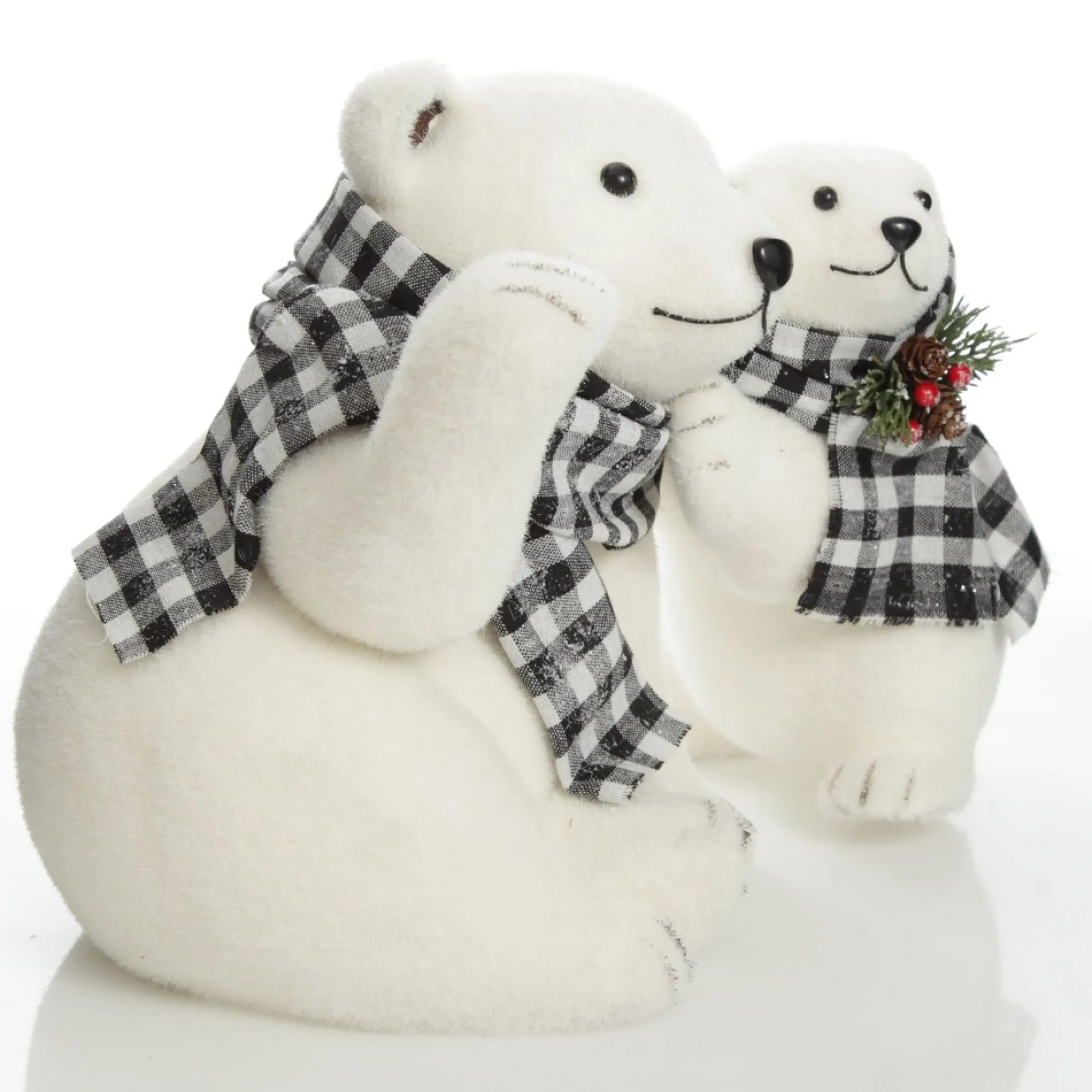 White Mother and Cub Polar Bears Hugging Clearance