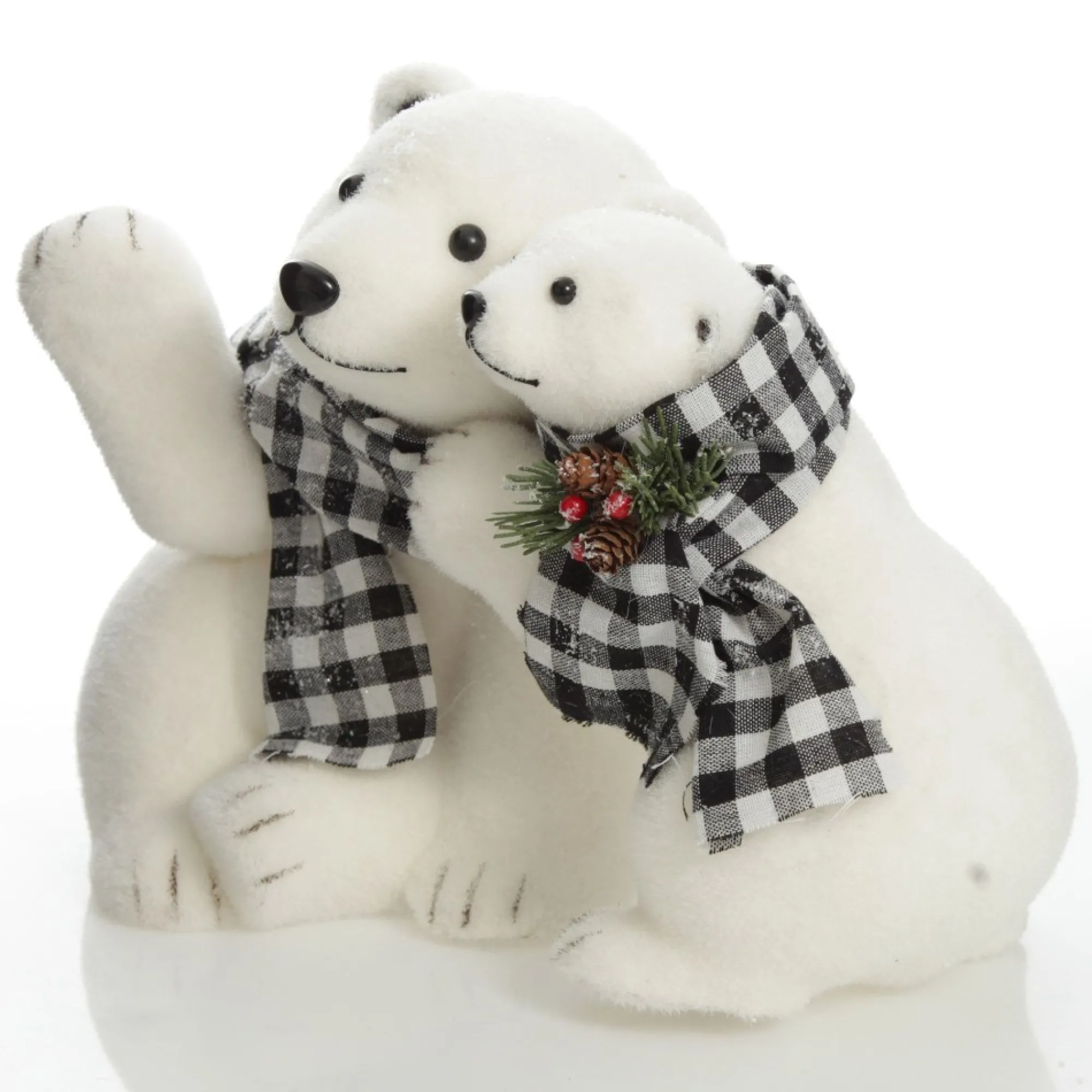 White Mother and Cub Polar Bears Hugging Clearance