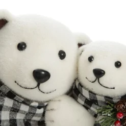 White Mother and Cub Polar Bears Hugging Clearance