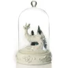 White Reindeer in Glass Cloche Lightup Ornament Clearance