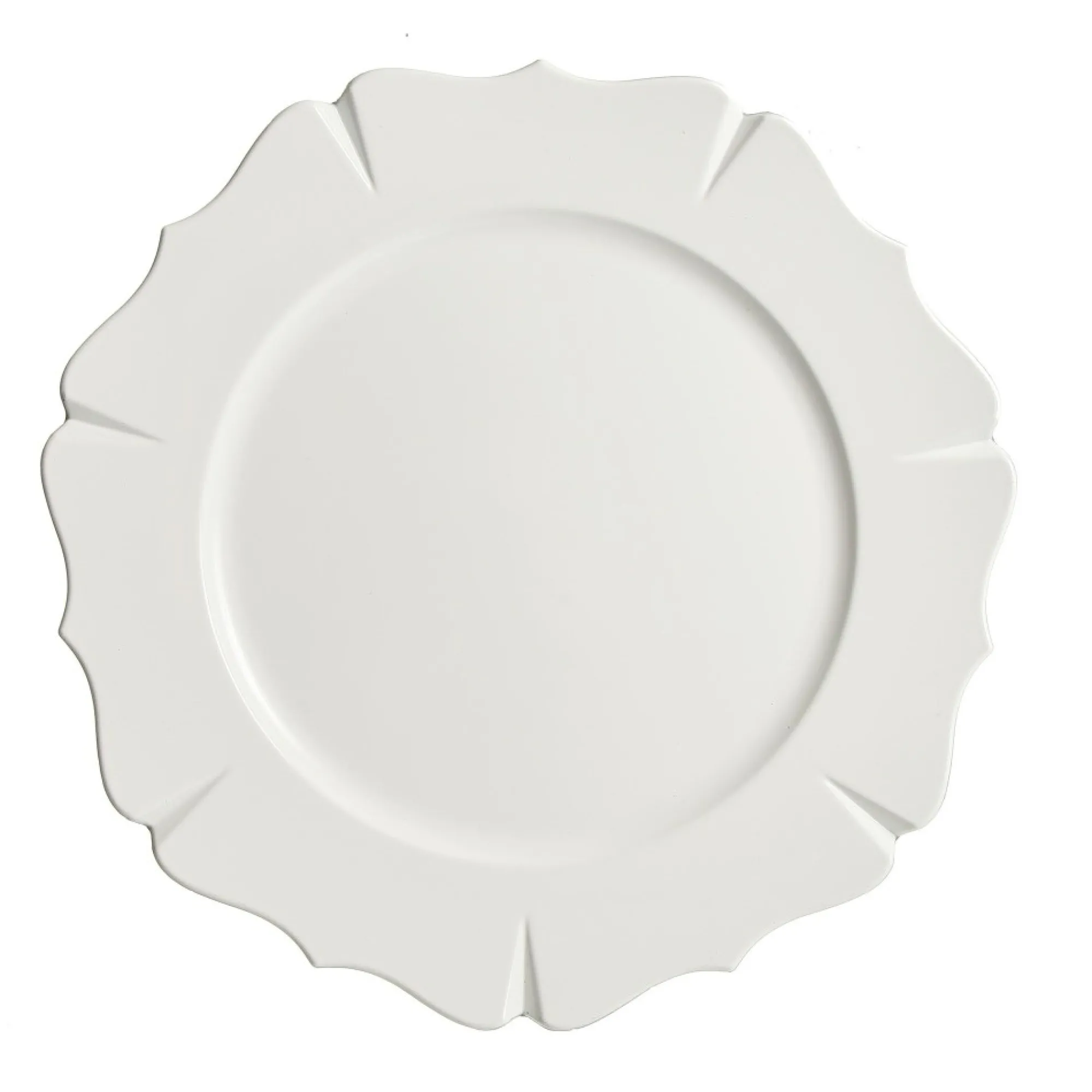 White Scallop Rim Charger Plate Best