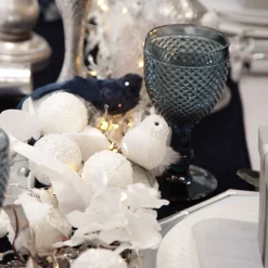 White Sequin Bird with Clip New