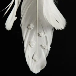 White Sequin Bird with Clip New