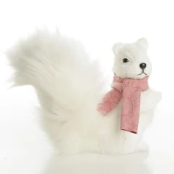 White Squirrel with Bushy Tail and Pink Scarf Clearance