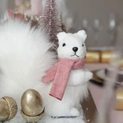 White Squirrel with Bushy Tail and Pink Scarf Clearance