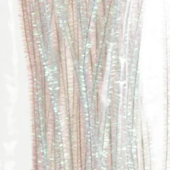White Tinsel Chenille Stem Pipe Cleaners - Pack of 45 Store