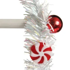 White Tinsel Lolly Christmas Swing Ornament - Single Seat Best