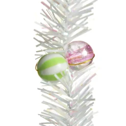 White Tinsel Lolly Christmas Swing Ornament - Single Seat Best