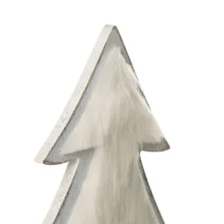 White Washed Wood Tree with White Fur Outlet