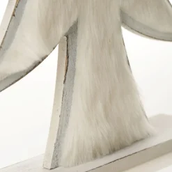 White Washed Wood Tree with White Fur Outlet