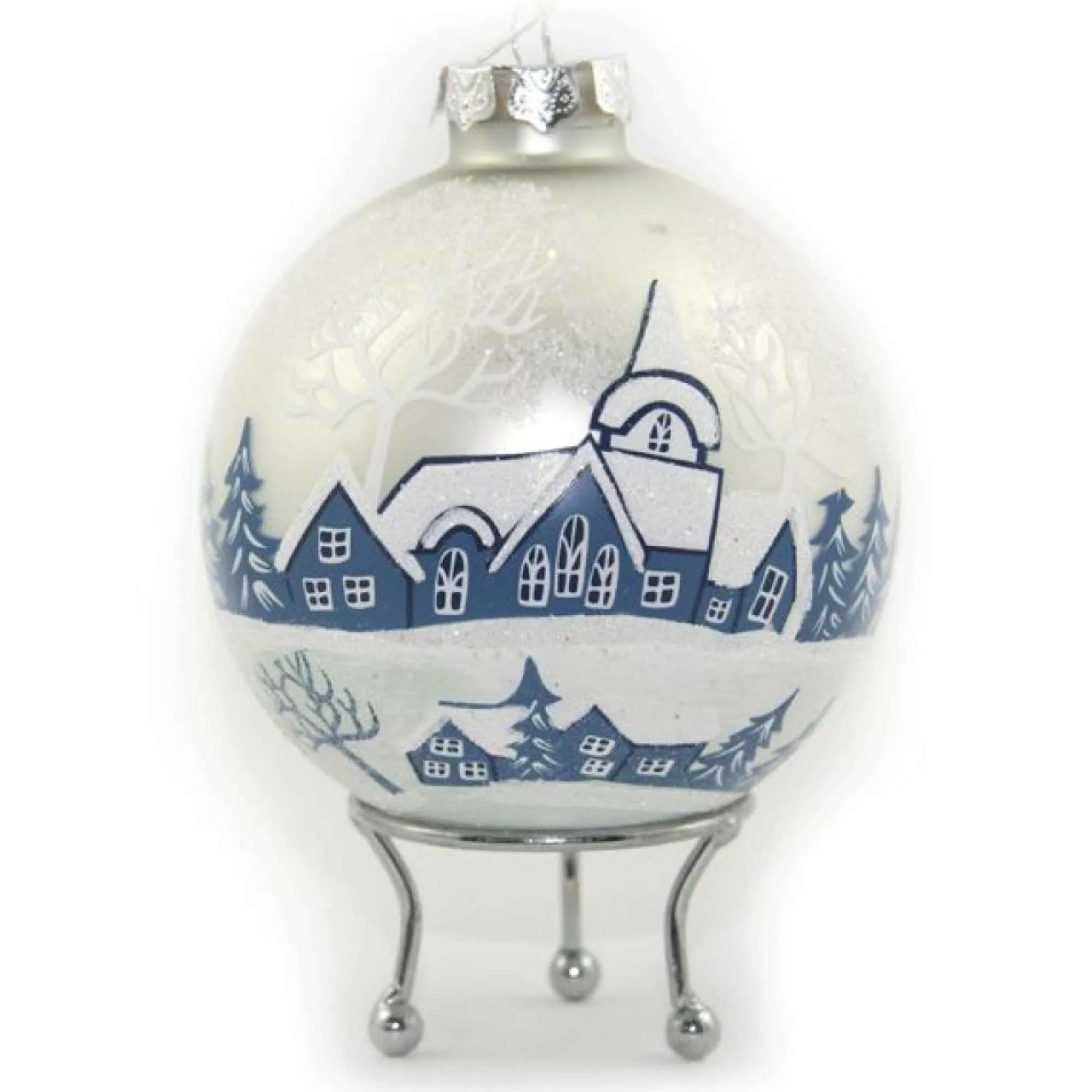 White Winter Church Christmas Bauble Shop