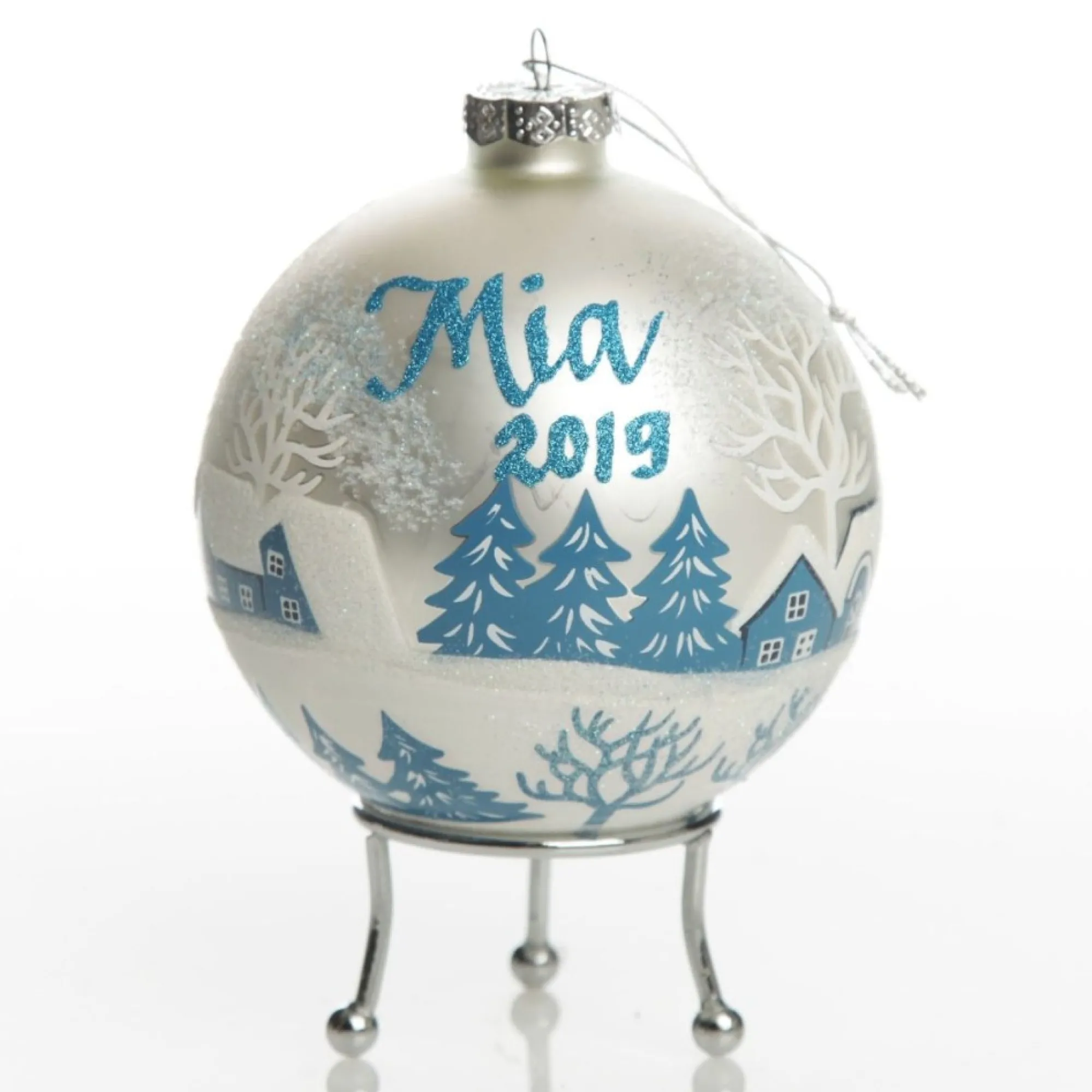 White Winter Church Christmas Bauble Shop