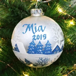 White Winter Church Christmas Bauble Shop