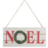 White Wood Hanging Christmas Noel Plaque Cheap